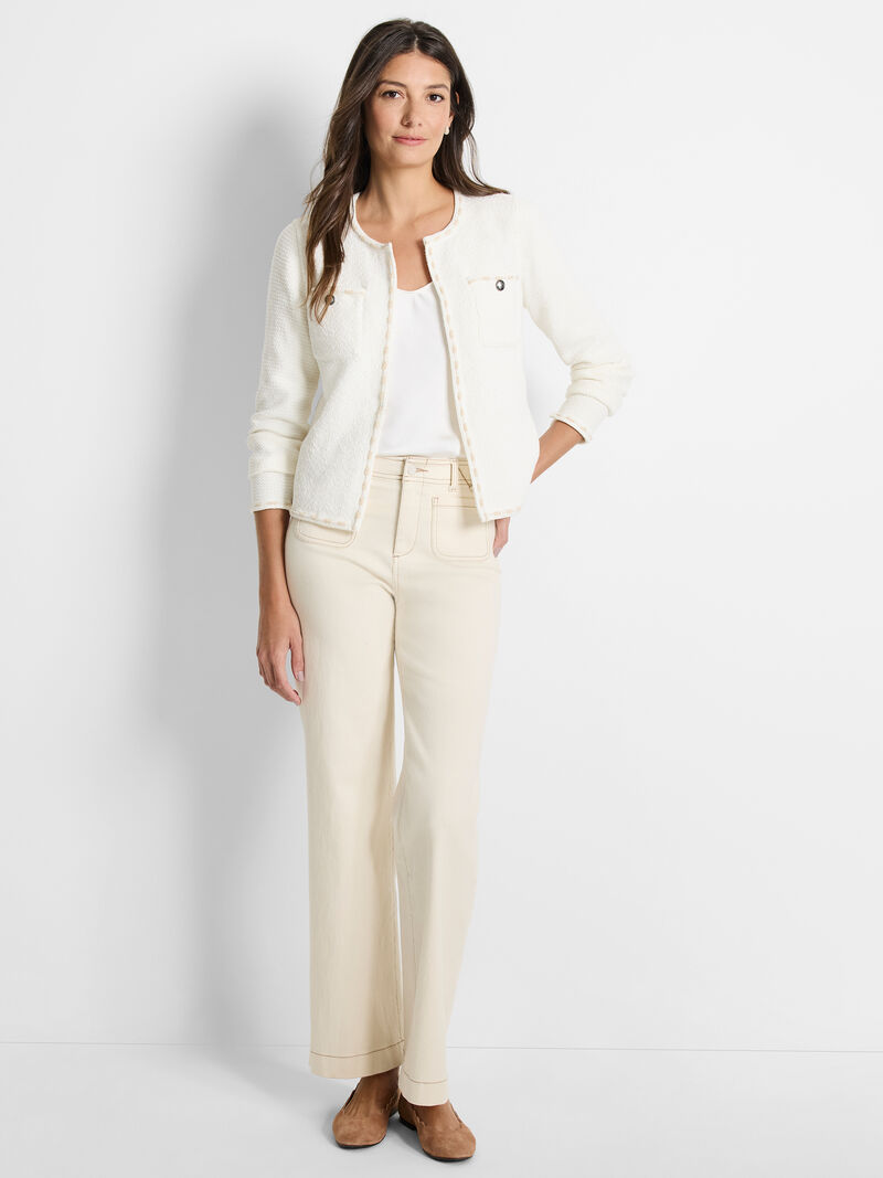 Stitch Trim Knit Jacket