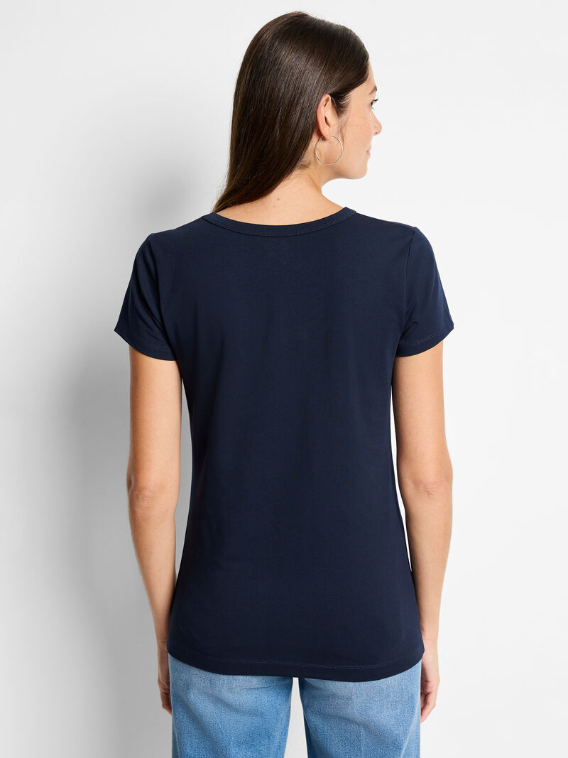 Woman Wears Perfect Knit Crew Neck T-Shirt image number 3