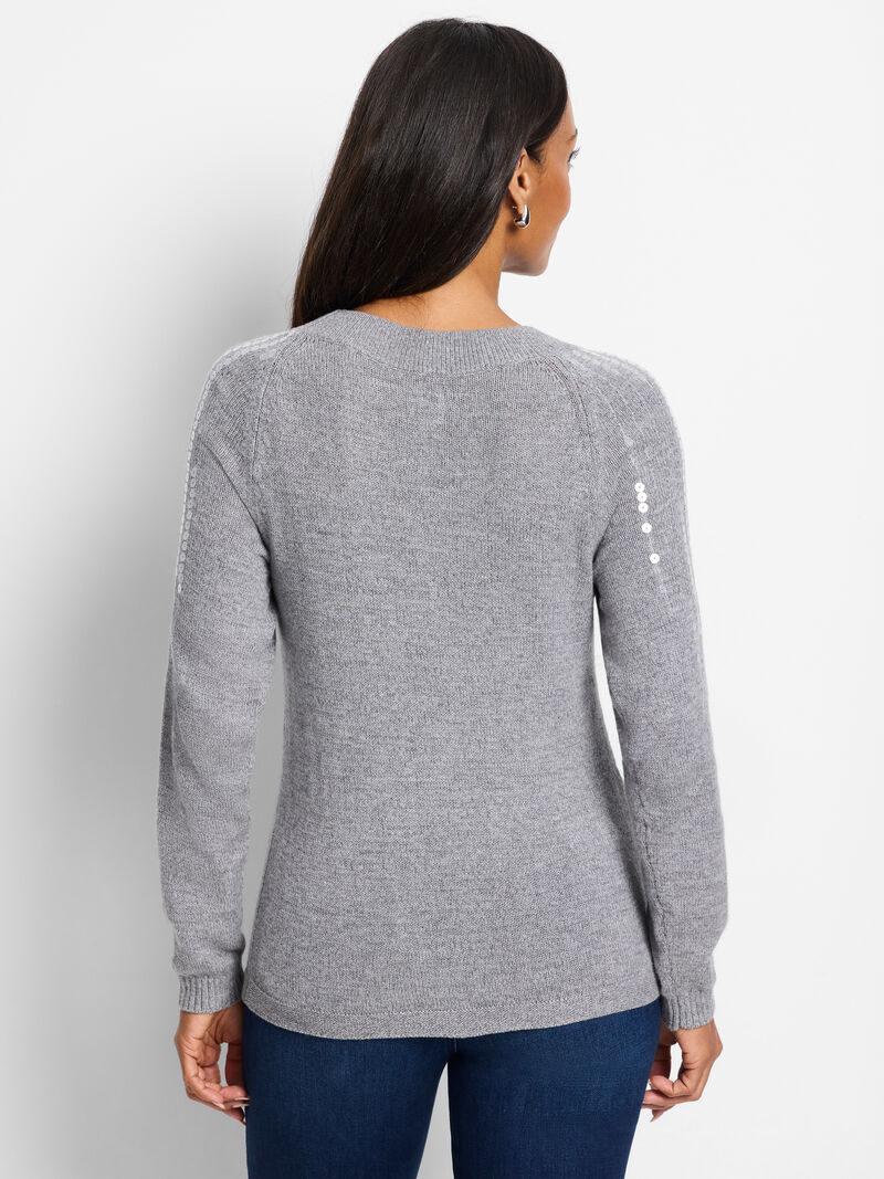 Woman Wears Subtle Shine Sweater image number 3