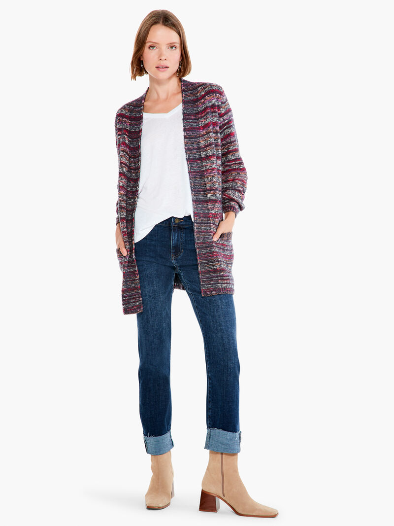 Woman Wears Shadow Sunset Cardigan image number 3