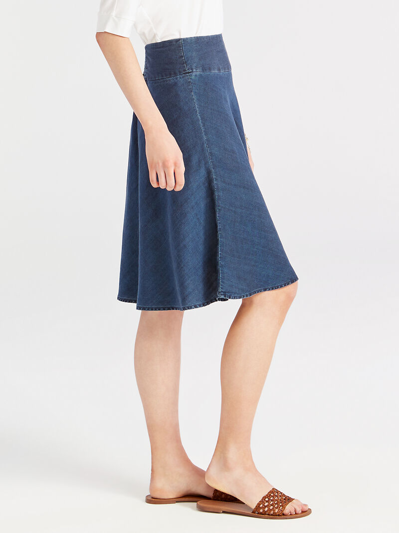 Woman Wears Summer Denim Fling Flirt Skirt image number 2