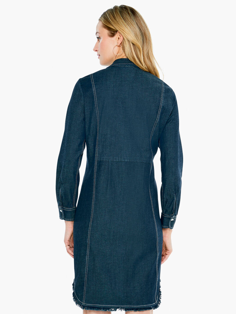 Woman Wears Denim Day Dress image number 2