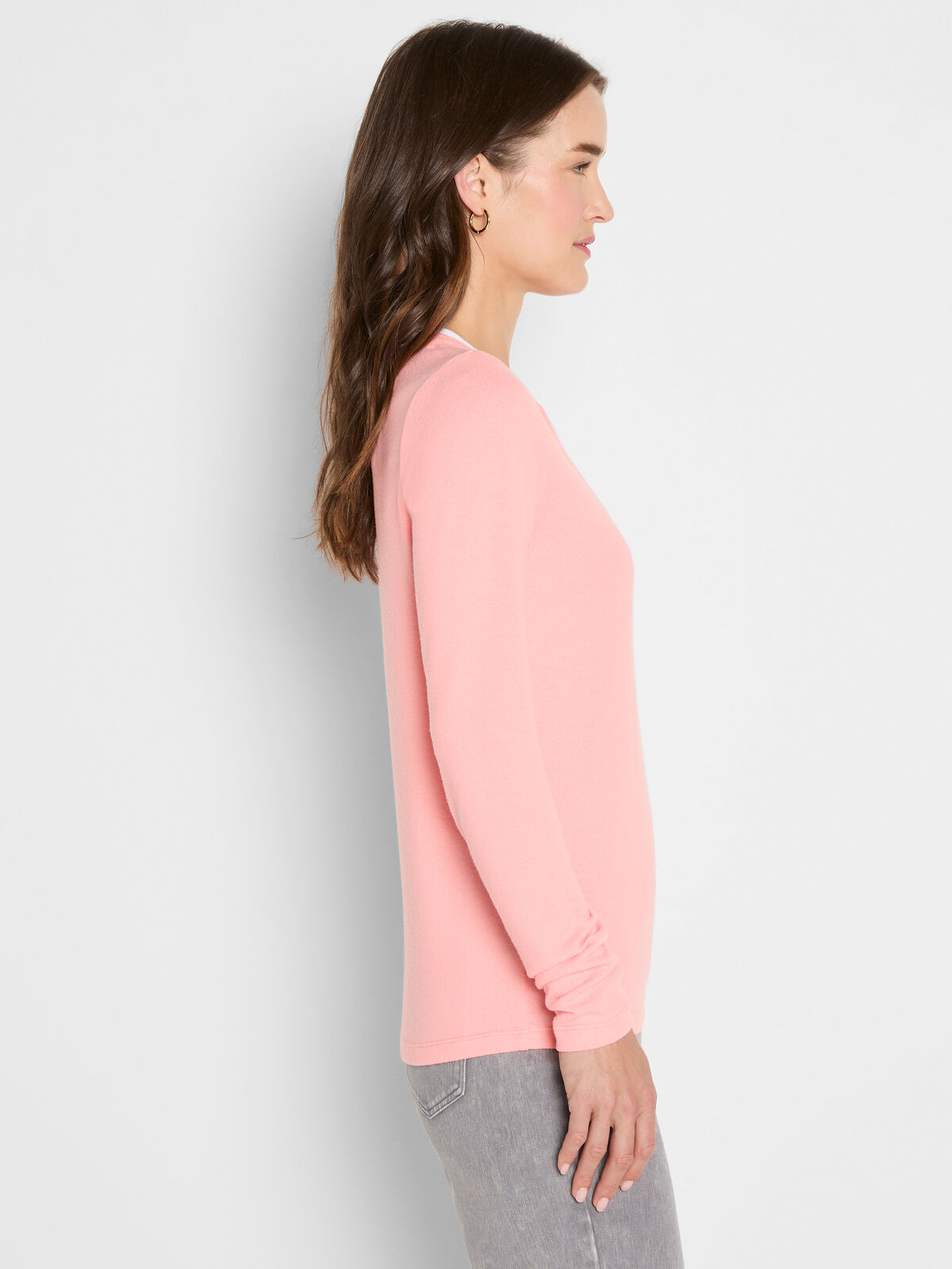 NZT Cozy Jersey Double Layer Split Neck Tee