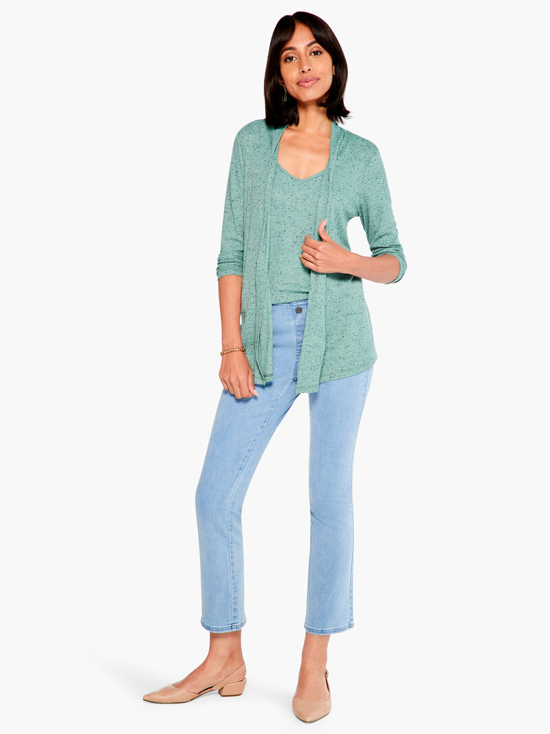 Woman Wears Pocket Drapey Rib Cardigan image number 3