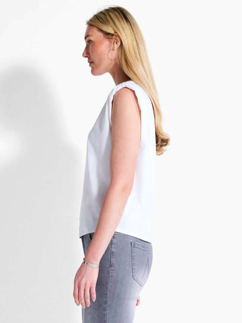 Woman Wears NZT Power Shoulder Crew Tank image number 1