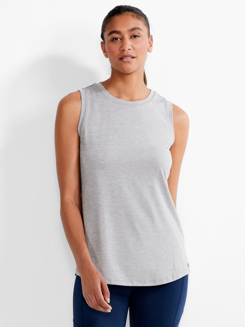 Woman Wears Flowfit Pleat Back Tank image number 1