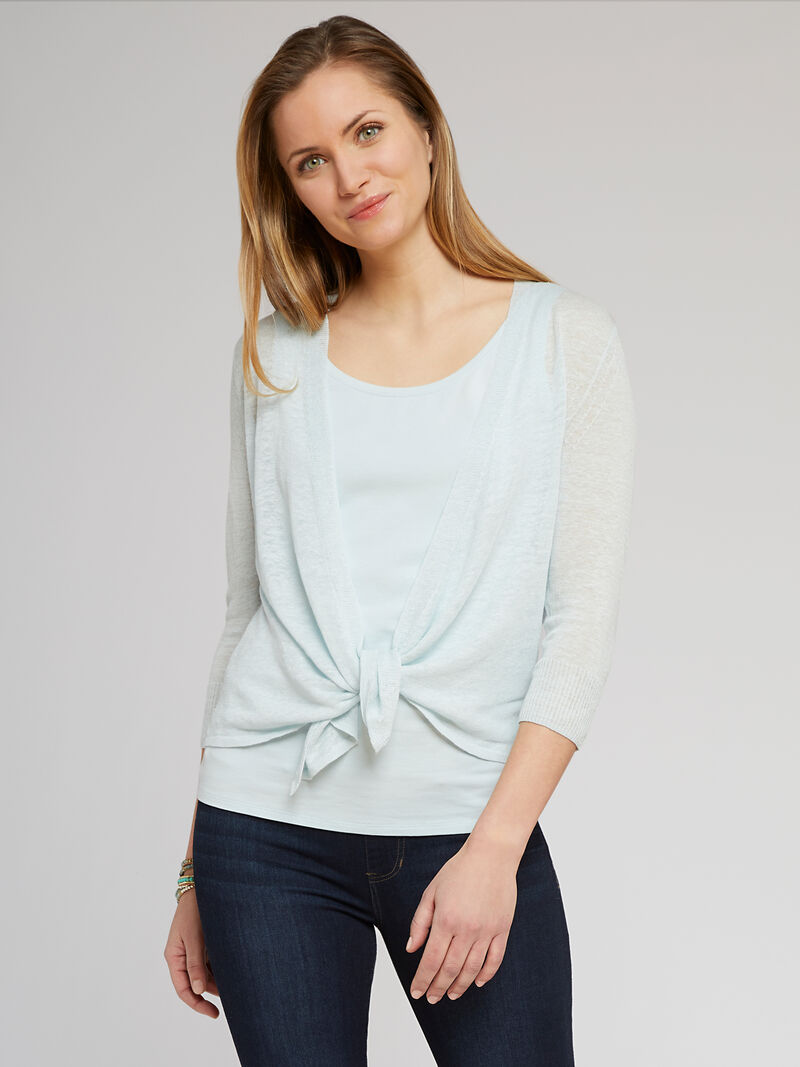 Woman Wears Lightweight 4-Way Cardigan image number 1