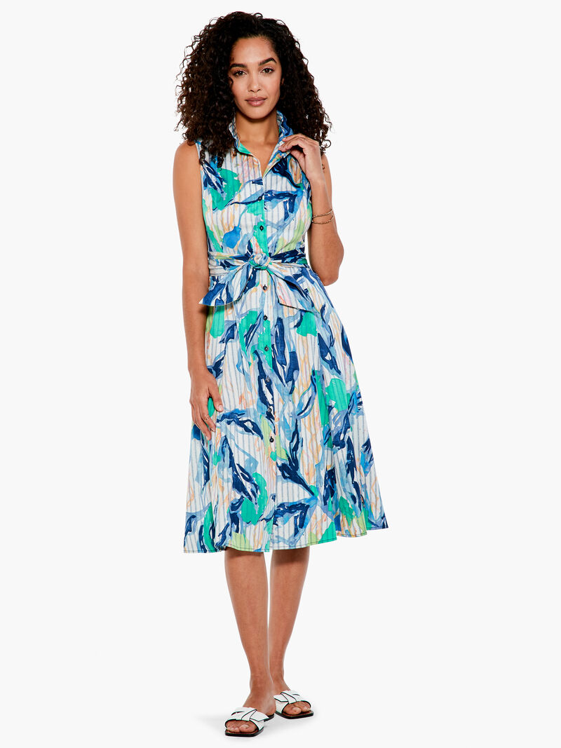 Woman Wears Scribble Vines Shirt Dress image number 0