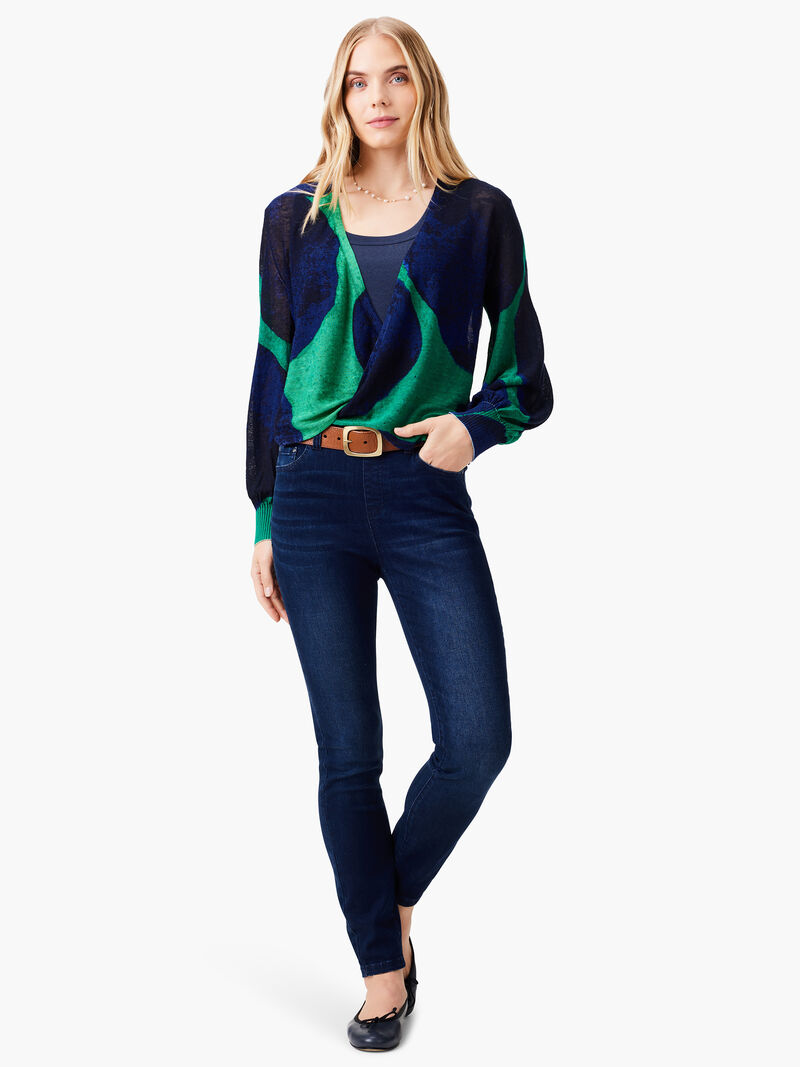Woman Wears Ocean Dot 4-Way Cardigan image number 4