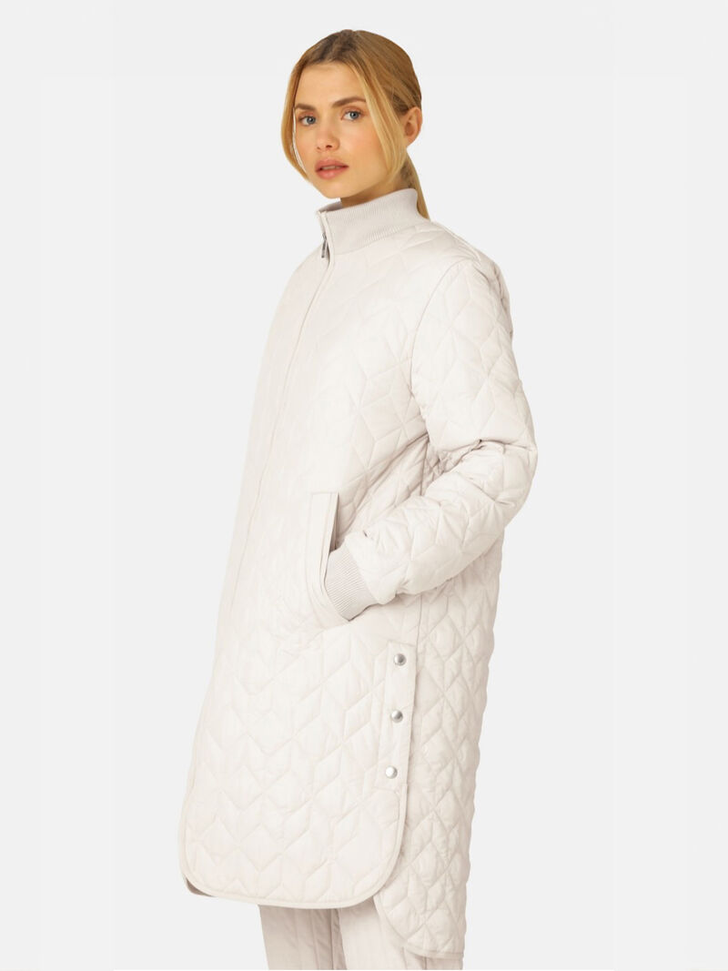 Woman Wears Ilse Jacobsen - Quilted Coat With Rib Trim image number 0