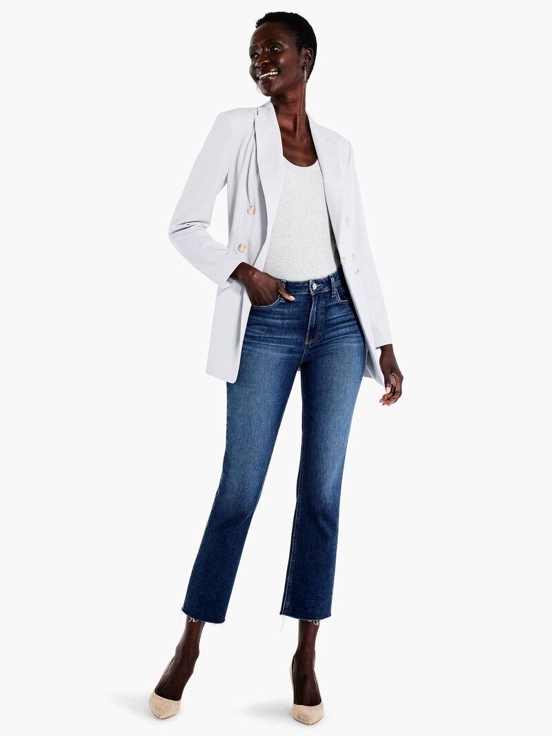 Woman Wears Paige Cindy w/ Raw Hem Jeans image number 3