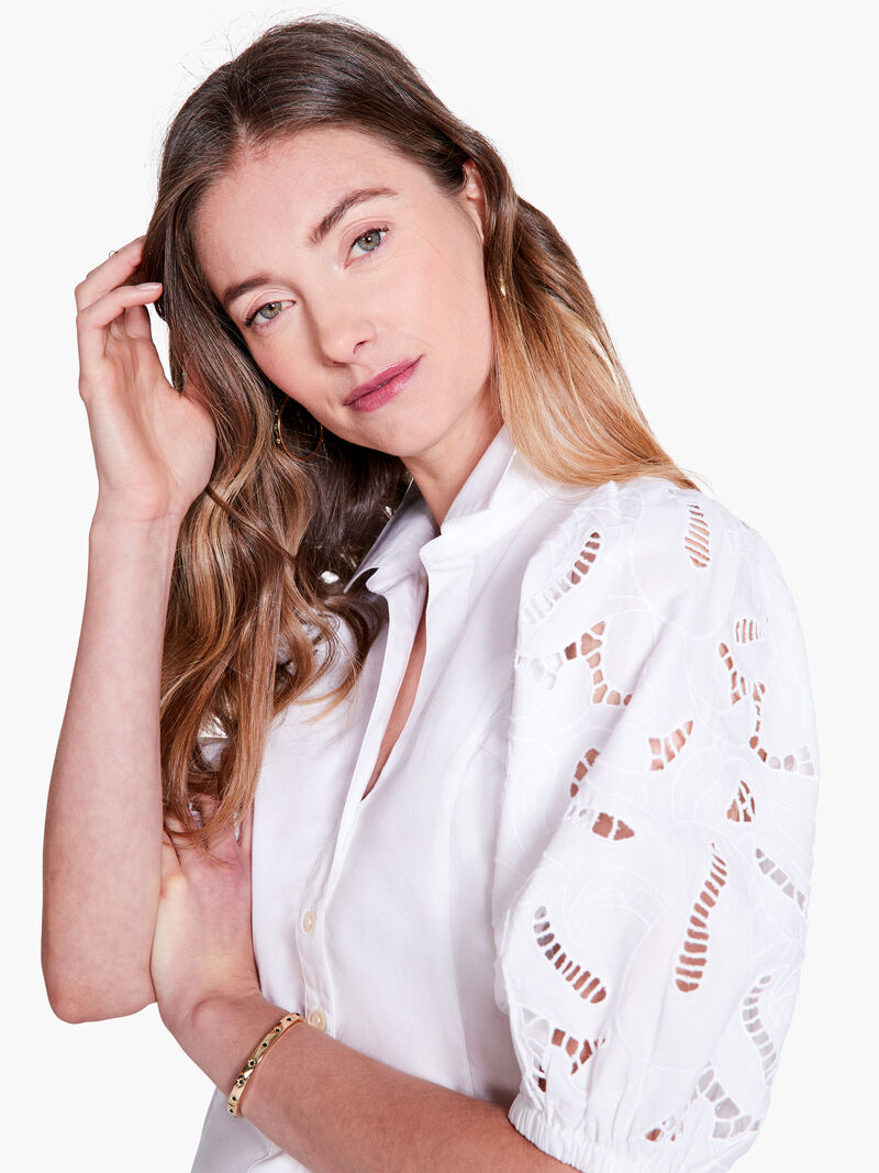 
                    Eyelet Sleeves Shirt