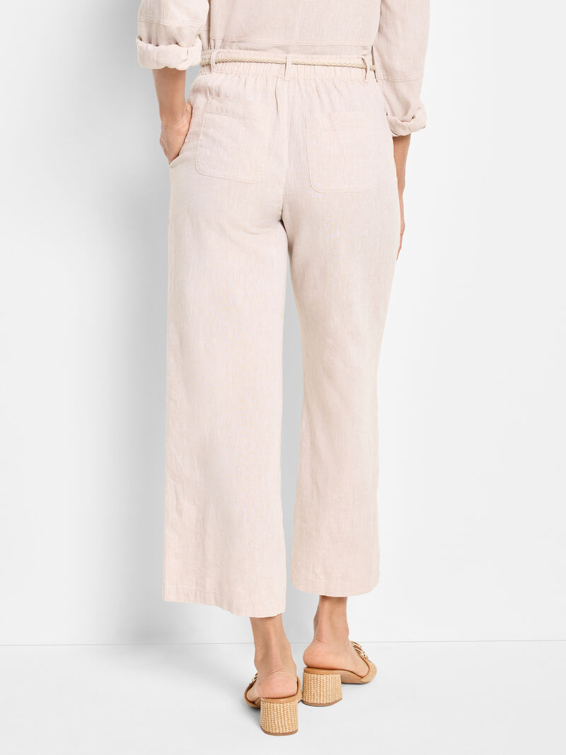 Woman Wears 26" Rumba Linen Rope Belt Pant image number 3