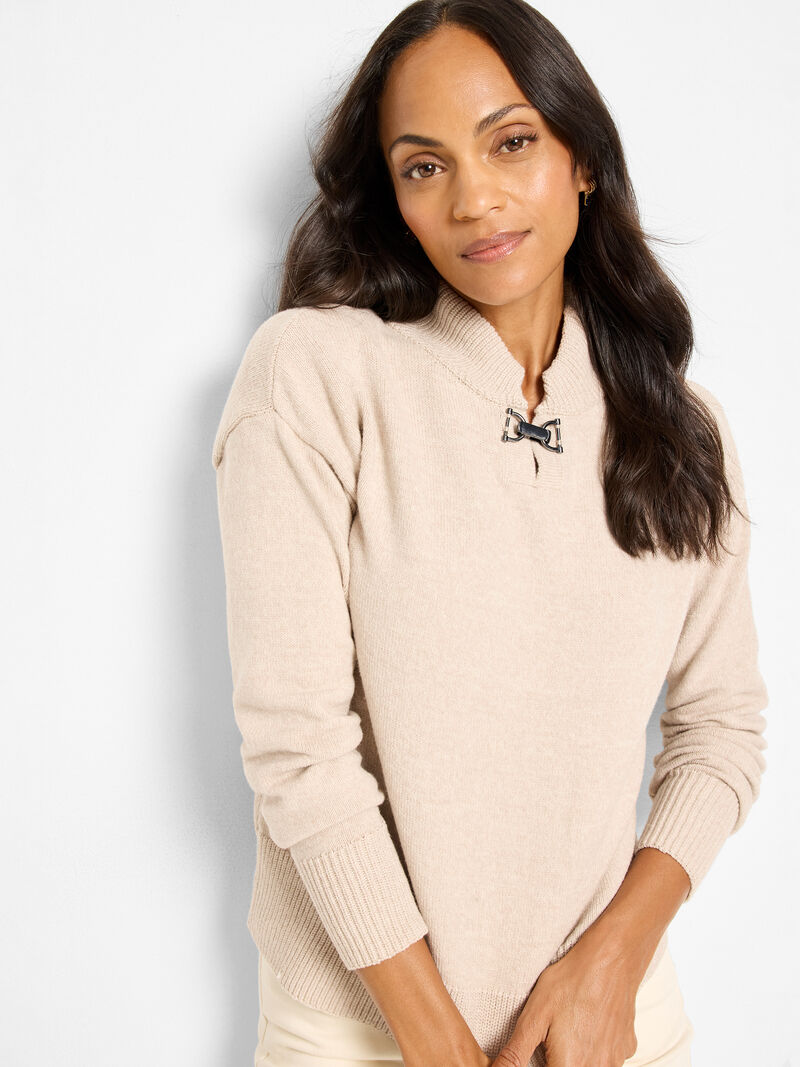 Woman Wears Cozy Riding Sweater image number 0
