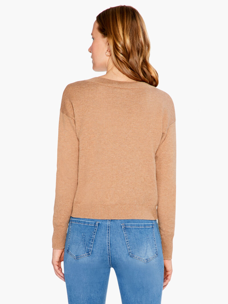 Woman Wears Shorty V Sweater image number 2