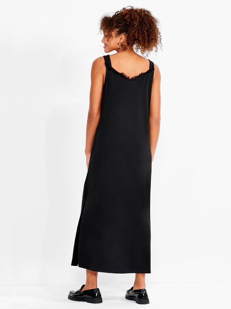 Woman Wears NZT Fringe Slip Dress image number 2