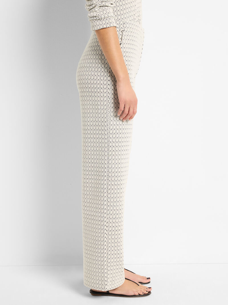 Woman Wears 30.5" Subtle Swirl Knit Lenox Wide Leg Pant image number 2