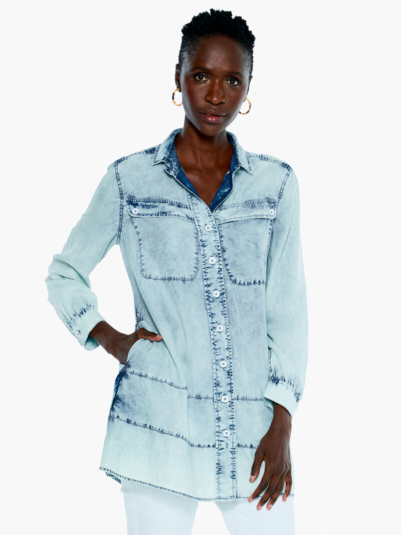 Woman Wears Denim Skies Shirt image number 1