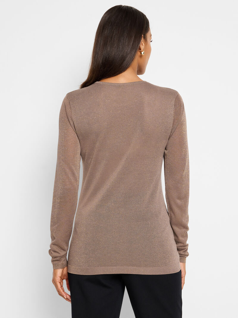 Woman Wears Shimmer Sweater Tee image number 3