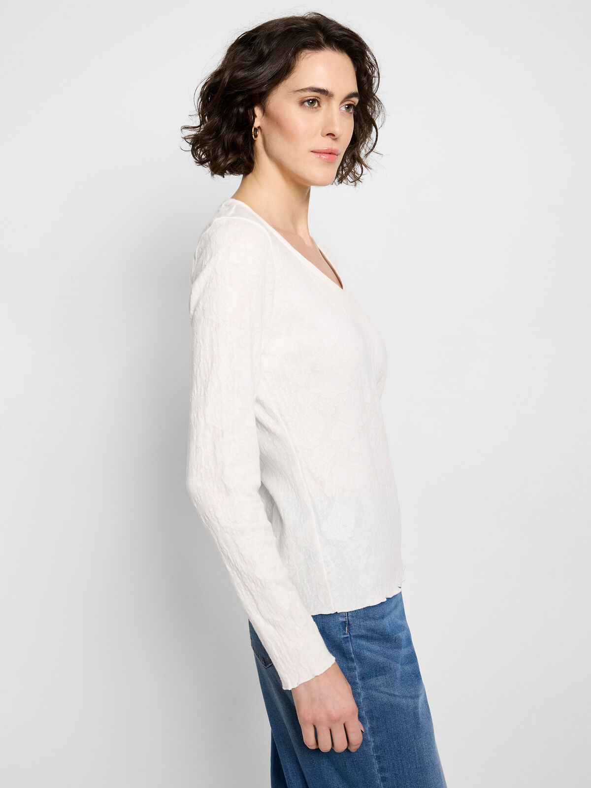 NZT Lace Knit V-Neck T-Shirt