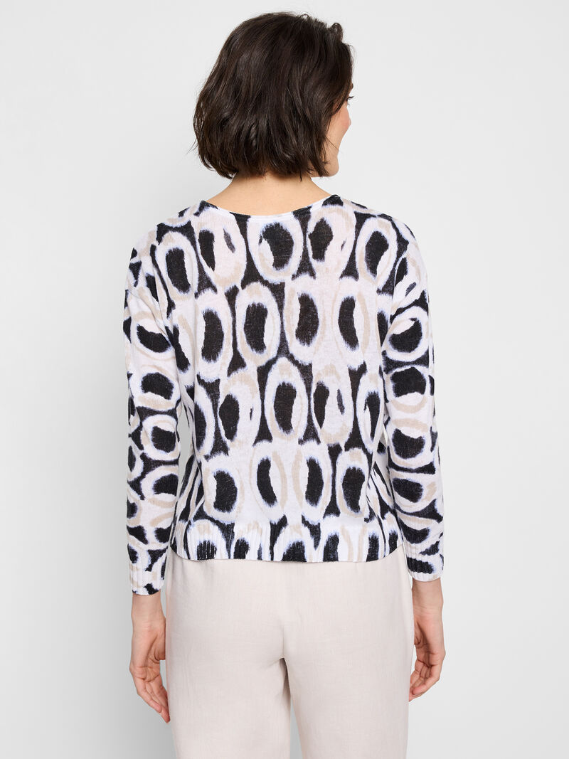 Woman Wears Ikat Rings Supersoft Sweater image number 3