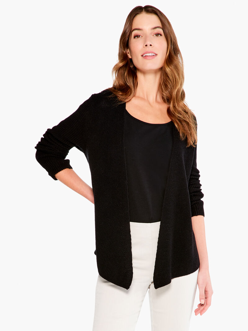 Woman Wears Shaker Knit 4-Way Cardigan image number 0