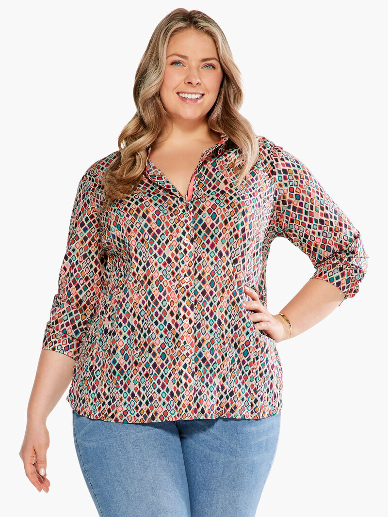 Woman Wears Beach Glass Crinkle Shirt image number 0