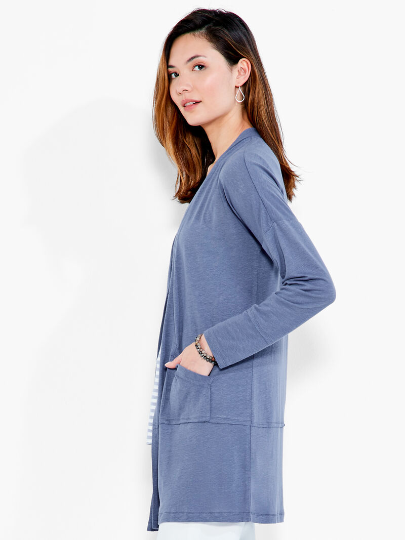 Woman Wears NZT Long Sleeve Pocket Cardigan image number 1