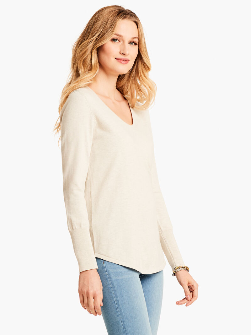 Woman Wears Vital V Neck Sweater image number 2