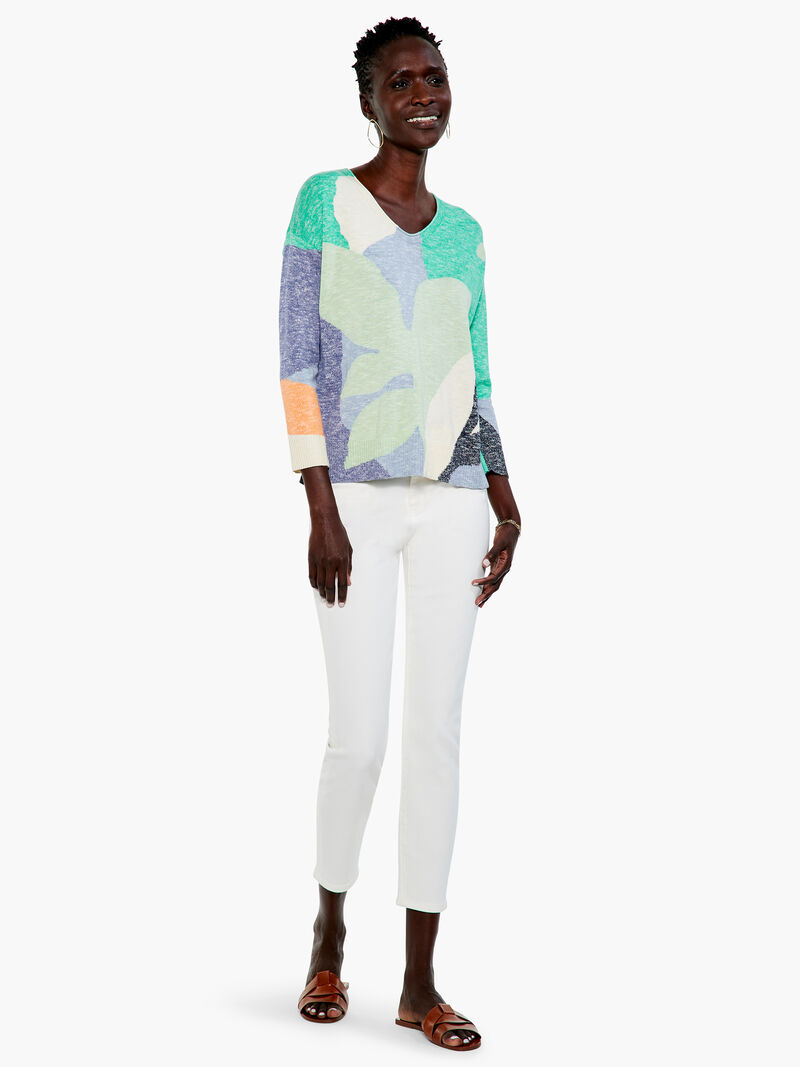 Woman Wears Leaf Burst Sweater image number 3