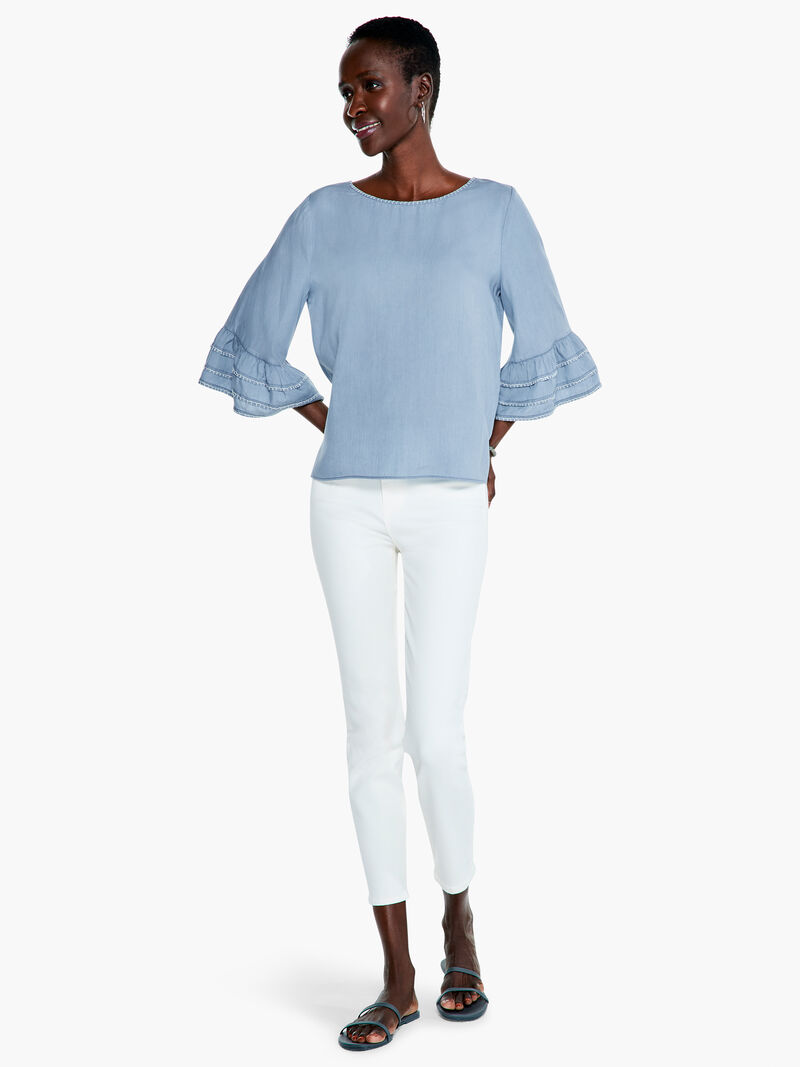 Woman Wears Denim Tangier Top image number 3