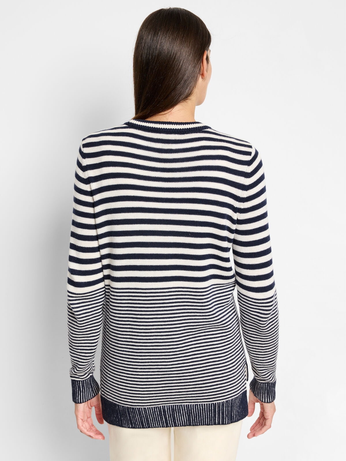 Cotton Cashmere Striped Sweater