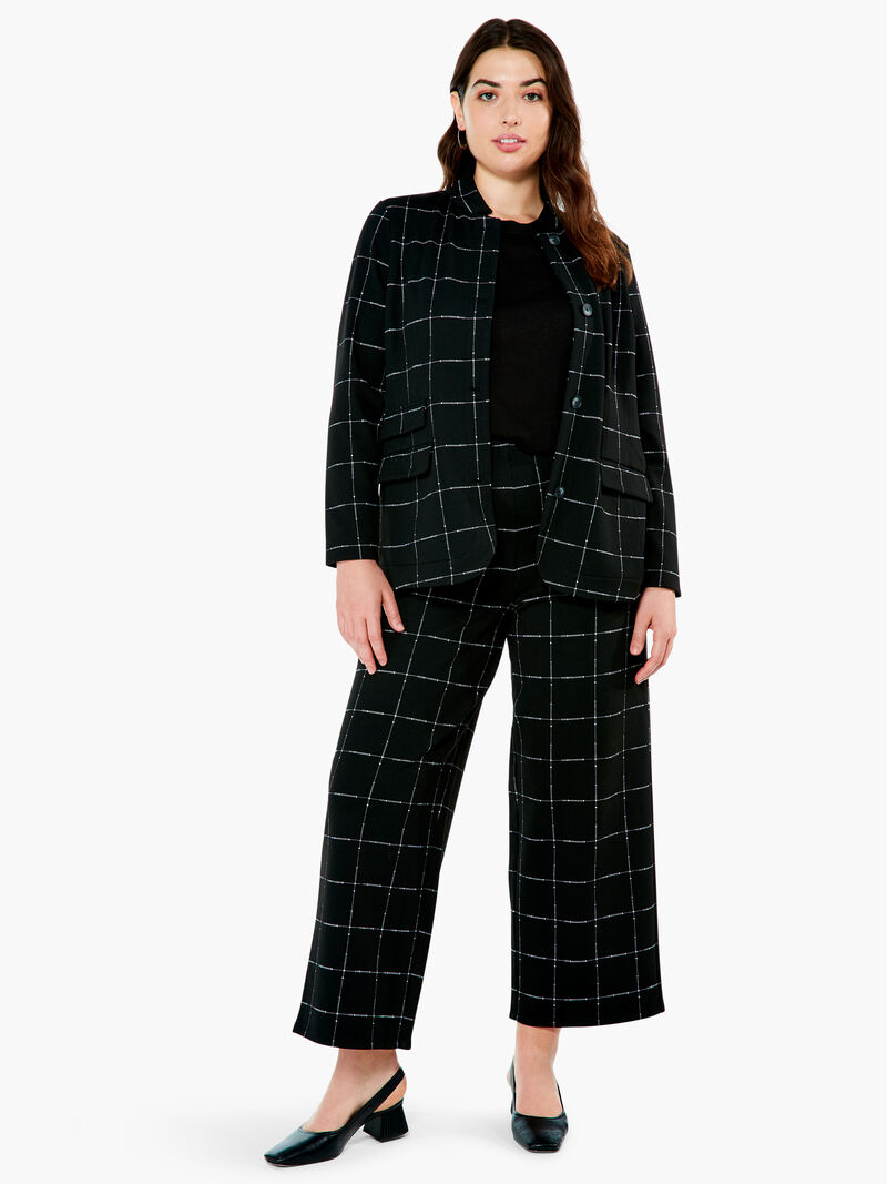 Woman Wears Etched Plaid Jacket image number 3