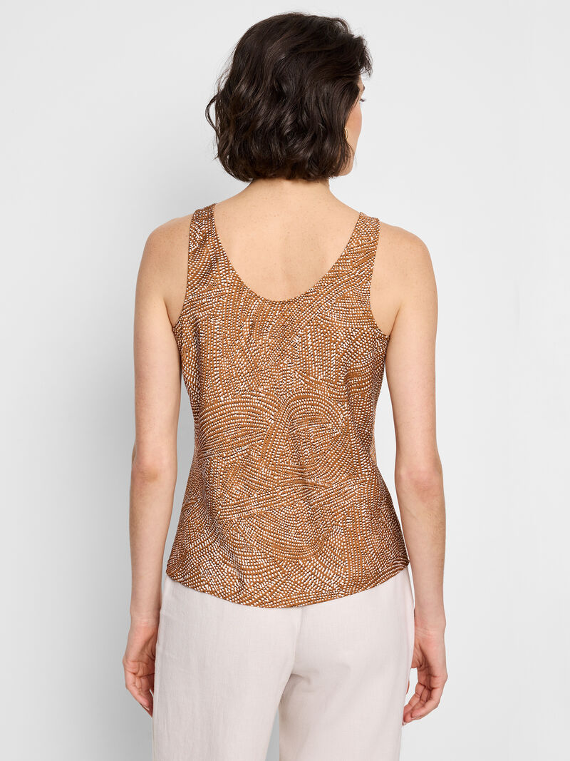 Woman Wears Swirling Sands Woven Tank image number 4