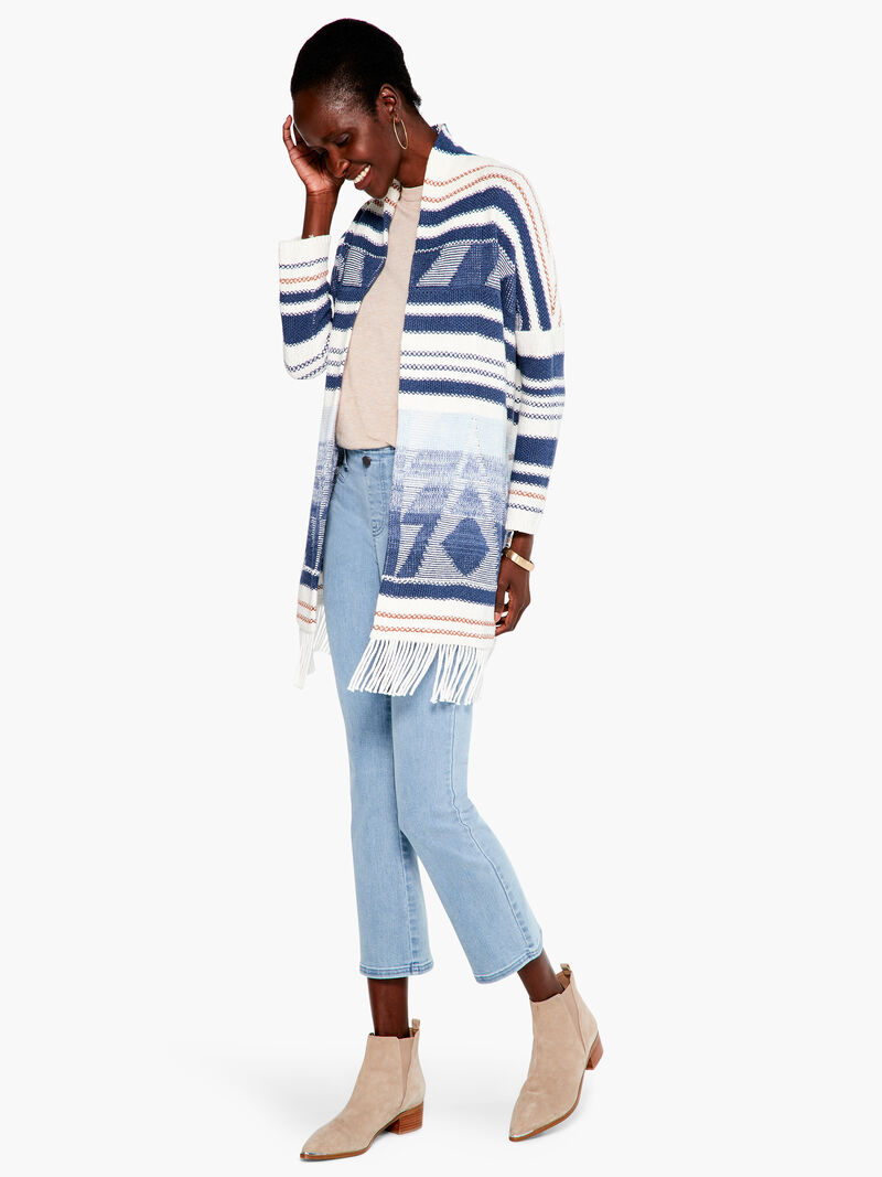 Woman Wears Rolling Clouds Cardigan image number 3
