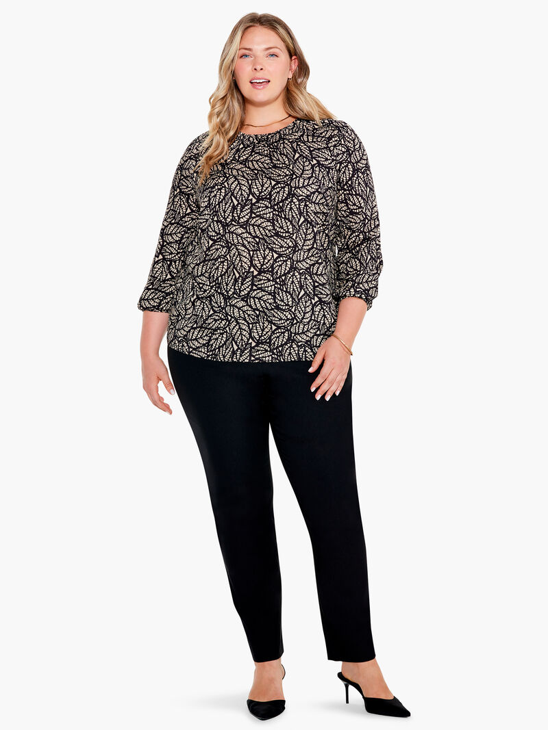 Woman Wears Lacy Leaves Top image number 3
