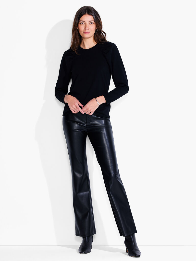 Woman Wears NZT Long Sleeve Puff Shoulder Crew Neck image number 3