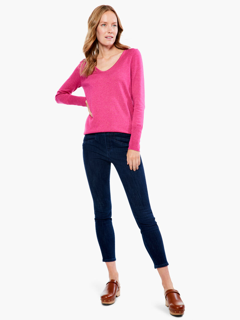 Woman Wears Vital V Neck Sweater image number 3