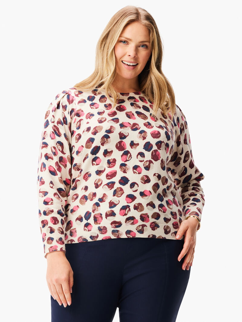 Woman Wears Blush Dot Sweater image number 0