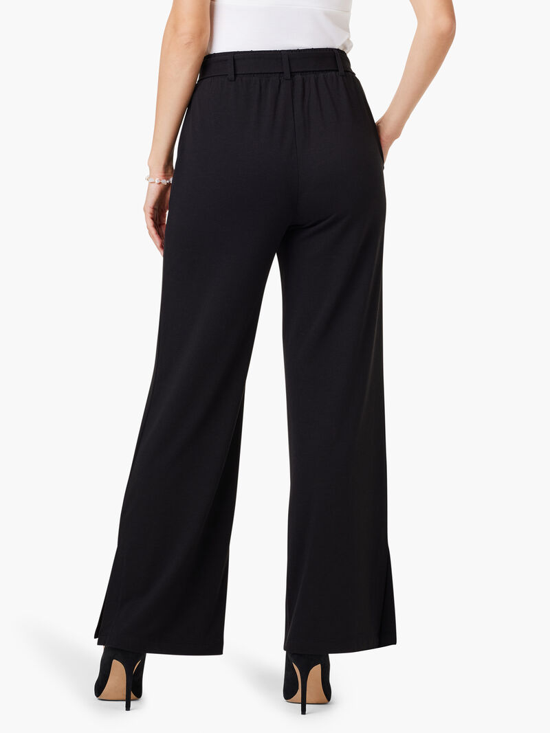 Woman Wears 29.5" Wide Leg Polished Jersey Pant image number 3