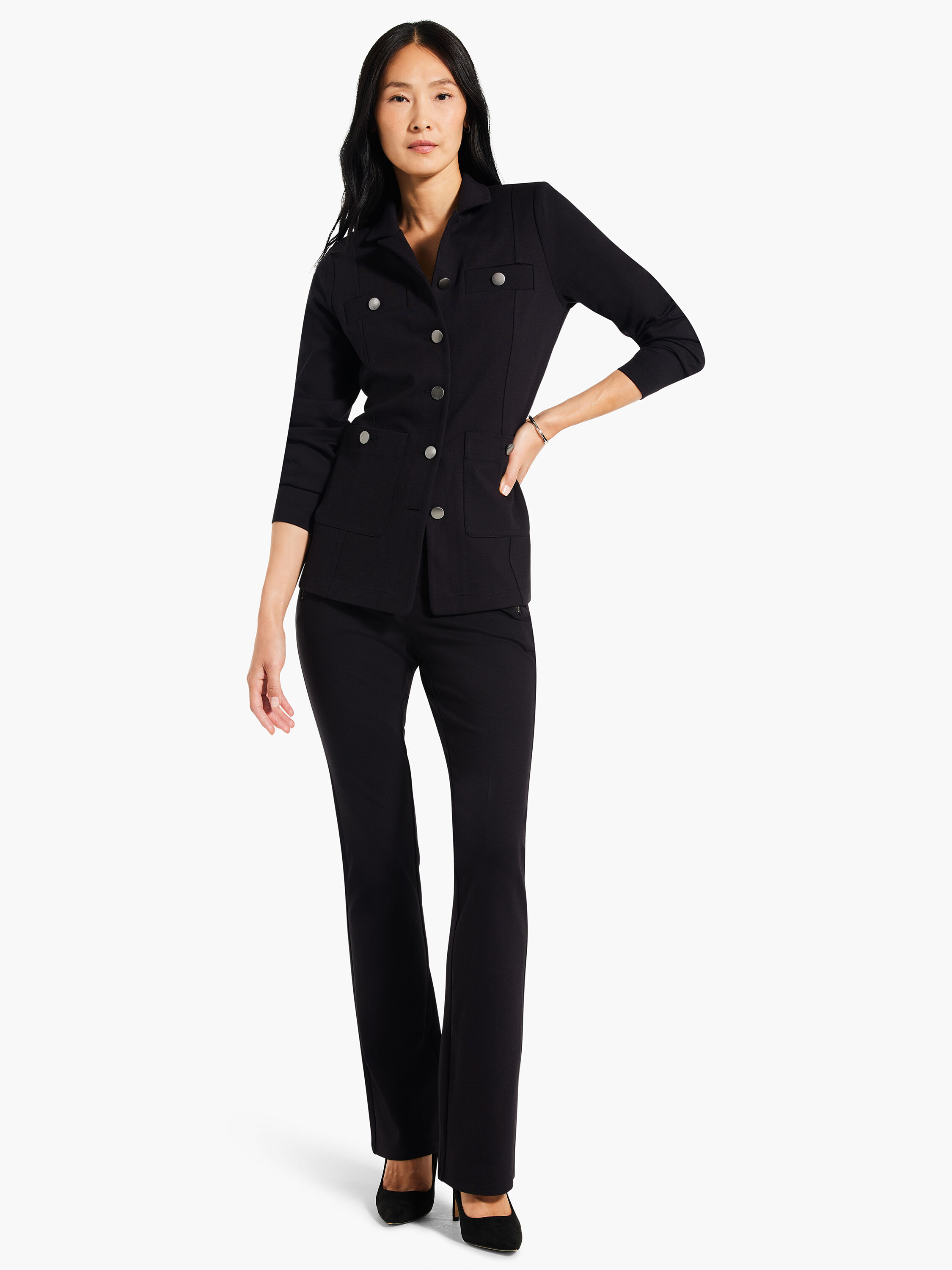 Ladies ponte top knit jackets