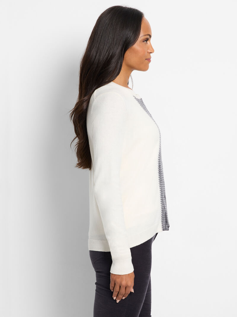 Woman Wears Sequin Trimmed Cardigan image number 2