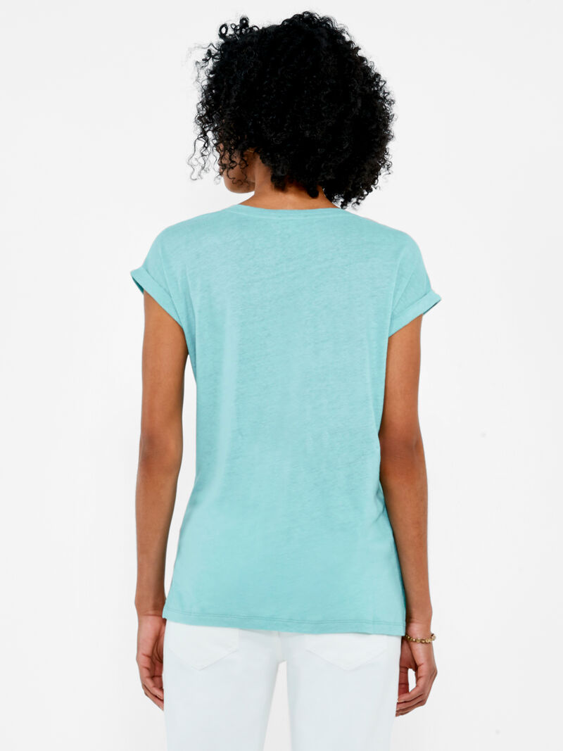 Woman Wears NZT Short Sleeve V Tee image number 2