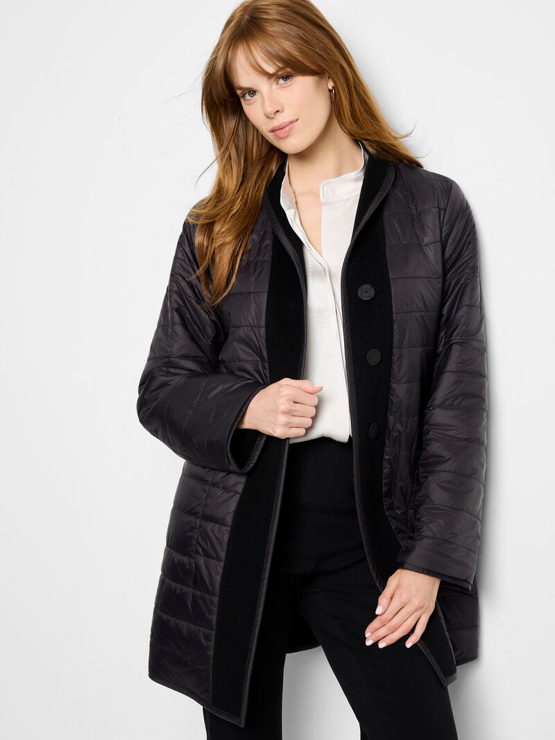 Reversible Quilted Wool Top Coat