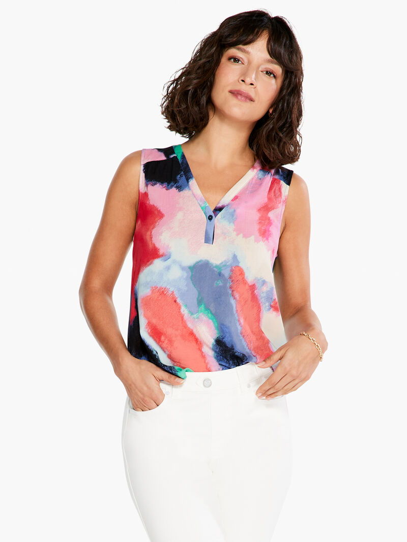 Woman Wears Abstract Art Tank image number 0
