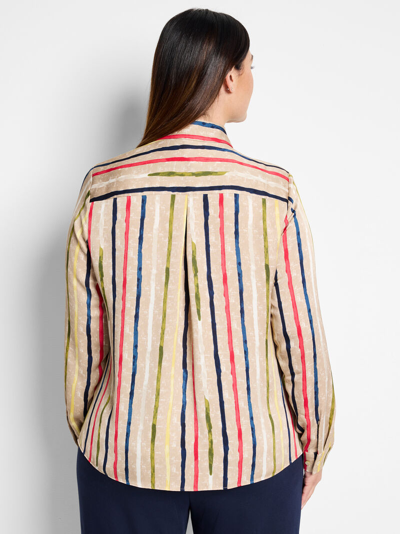 Woman Wears Painted Stripe Top image number 3