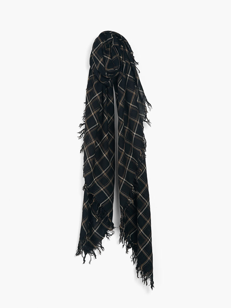 Woman Wears CHAN LUU - PLAID WOOL SCARF image number 0