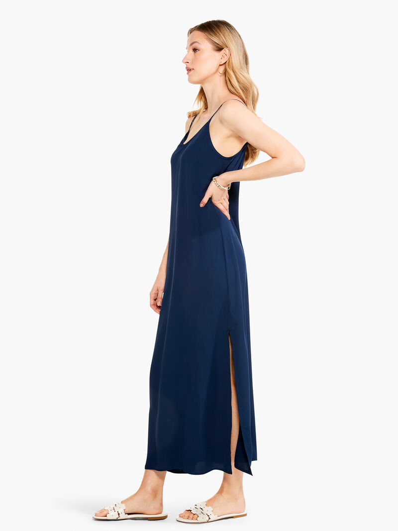 Woman Wears Summer Slip Dress image number 1