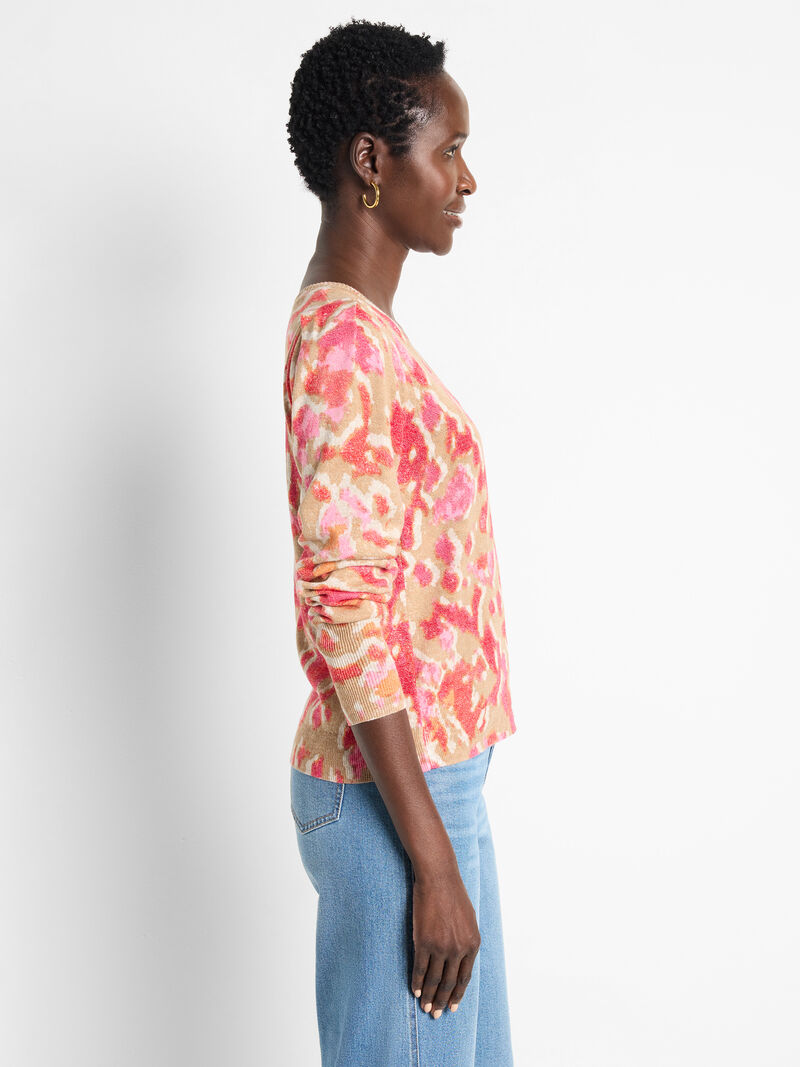 Woman Wears Painted Ikat Sweater image number 2