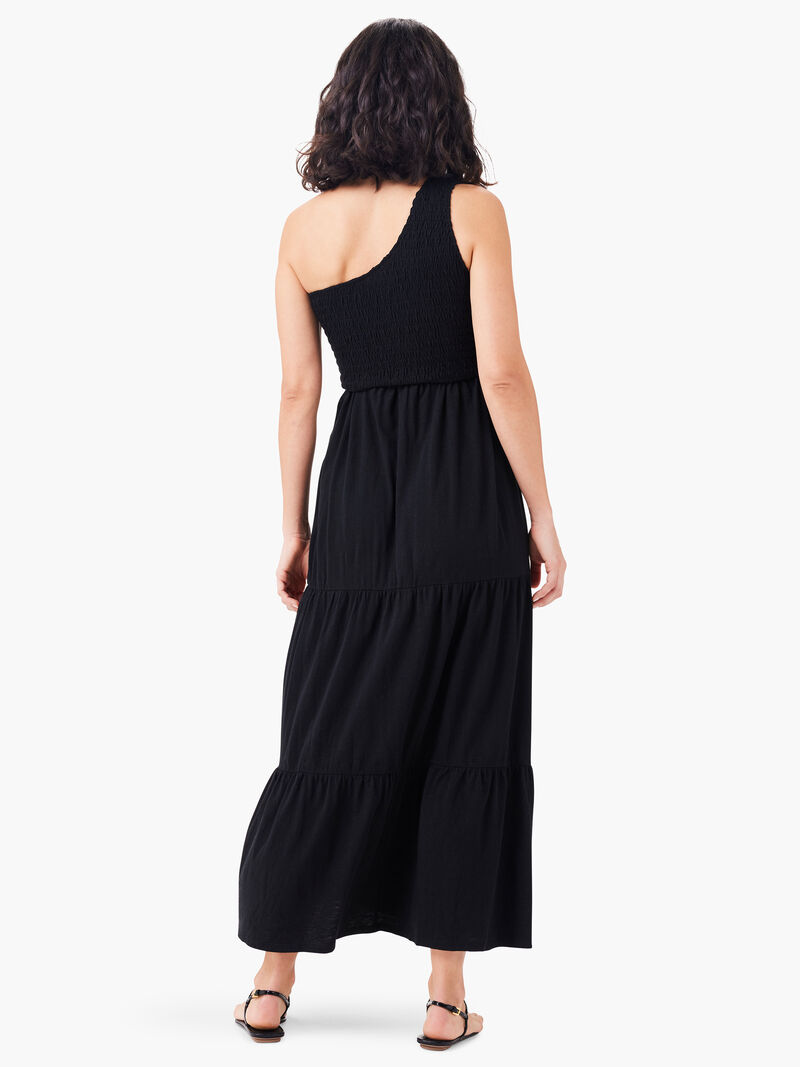 Woman Wears NZT One Shoulder Smocked Dress image number 2